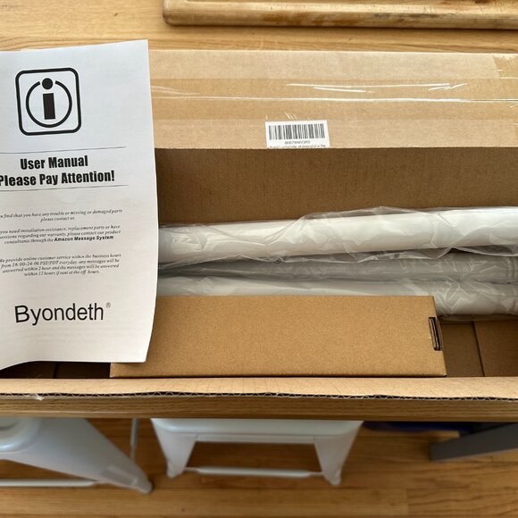 Pair of curtain rods - white, 1" x 16-48" - Picture 3 of 5